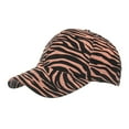 thumbnail image 1 of XIAOCHA Womens Zebra Print Baseball Cap Breathable Travel Sports Dad Hat,Brown, 1 of 6