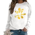 thumbnail image 1 of XIAOCHA Womens sweatshirts flower Graphic Letter Print Crewneck Sweatshirt oversized Long Sleeve Pullover sport sweatshirt streetwear Daily, 1 of 5