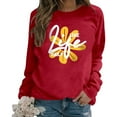 thumbnail image 1 of XIAOCHA Womens sweatshirts flower Graphic Letter Print Crewneck Sweatshirt oversized Long Sleeve Pullover sport sweatshirt streetwear Daily, 1 of 5