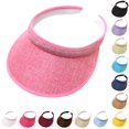 thumbnail image 1 of XIAOCHA Woven‑Textured Visor Hat for Womens Solid Build for Beach Outing Visorheadgears,Pink, 1 of 3