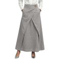 thumbnail image 1 of XIAOCHA Wrap-Front Pocketed Skirt for women Minimalist Office Versatile A-Line Maxi Skirt, 1 of 6