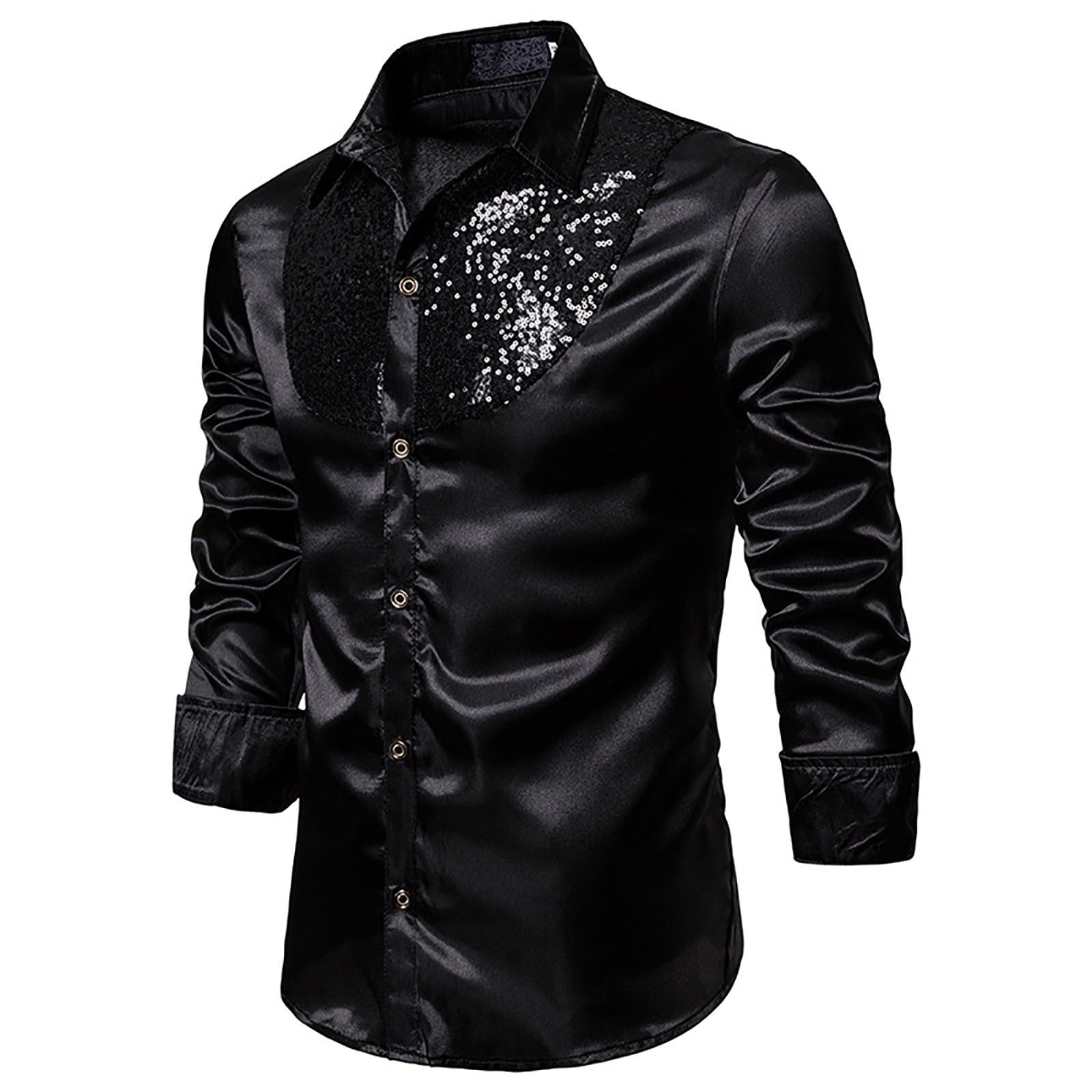 Solid Metal Button Long Sleeve Shirt
