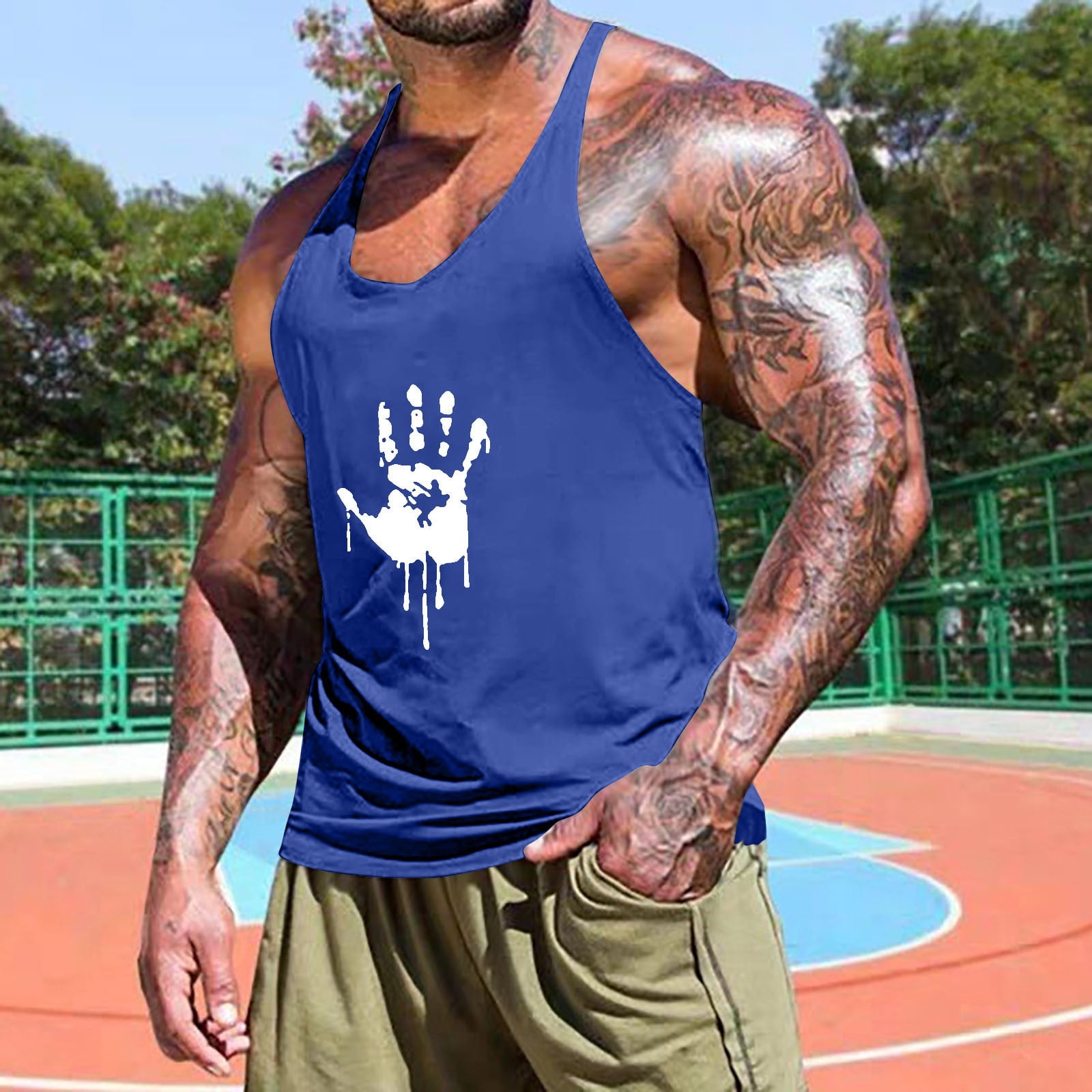 XIAOFFENN Mens Tank Tops Summer, Men's Workout Tank Tops Sleeveless Gym