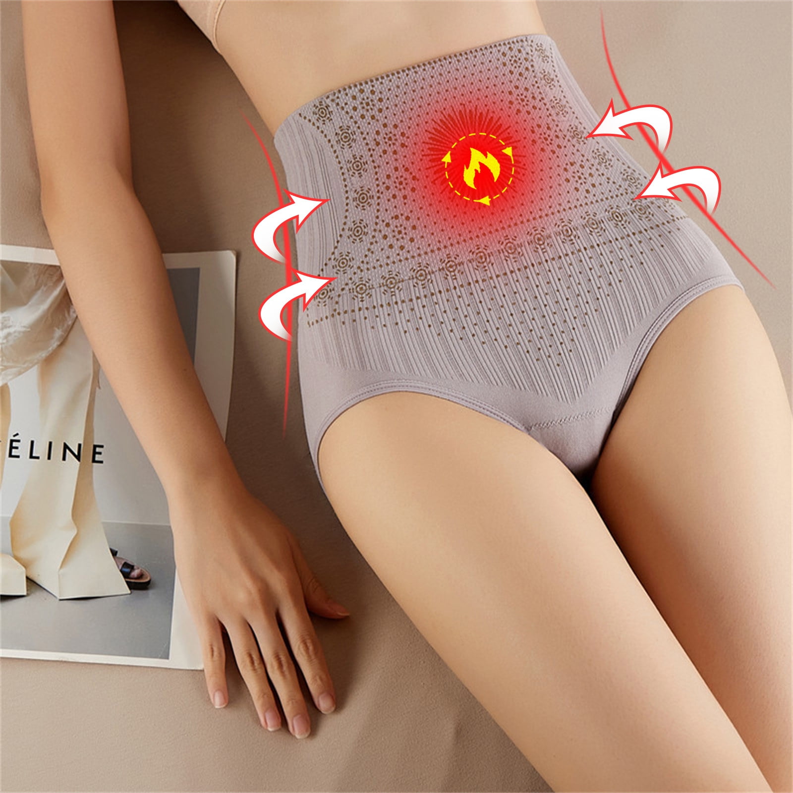 XIAOFFENN Period Underwear For Women, Far Infrared Negative Oxygen Ion Fat  Burning Tummy Control & Detox Bodysuit, Graphene Honeycomb Body Shaping