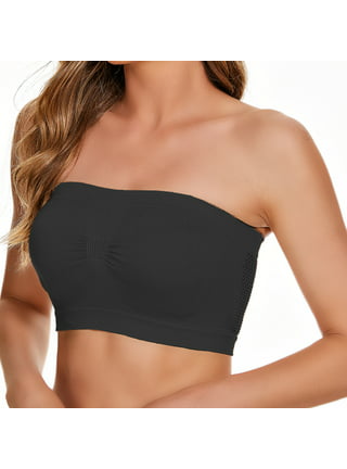 UoCefik Strapless Bras for Women for Large Breasts Wireless Seamless  Comfortflex Bandeau Crop Tube Top Bra,3 pack Black XXL 