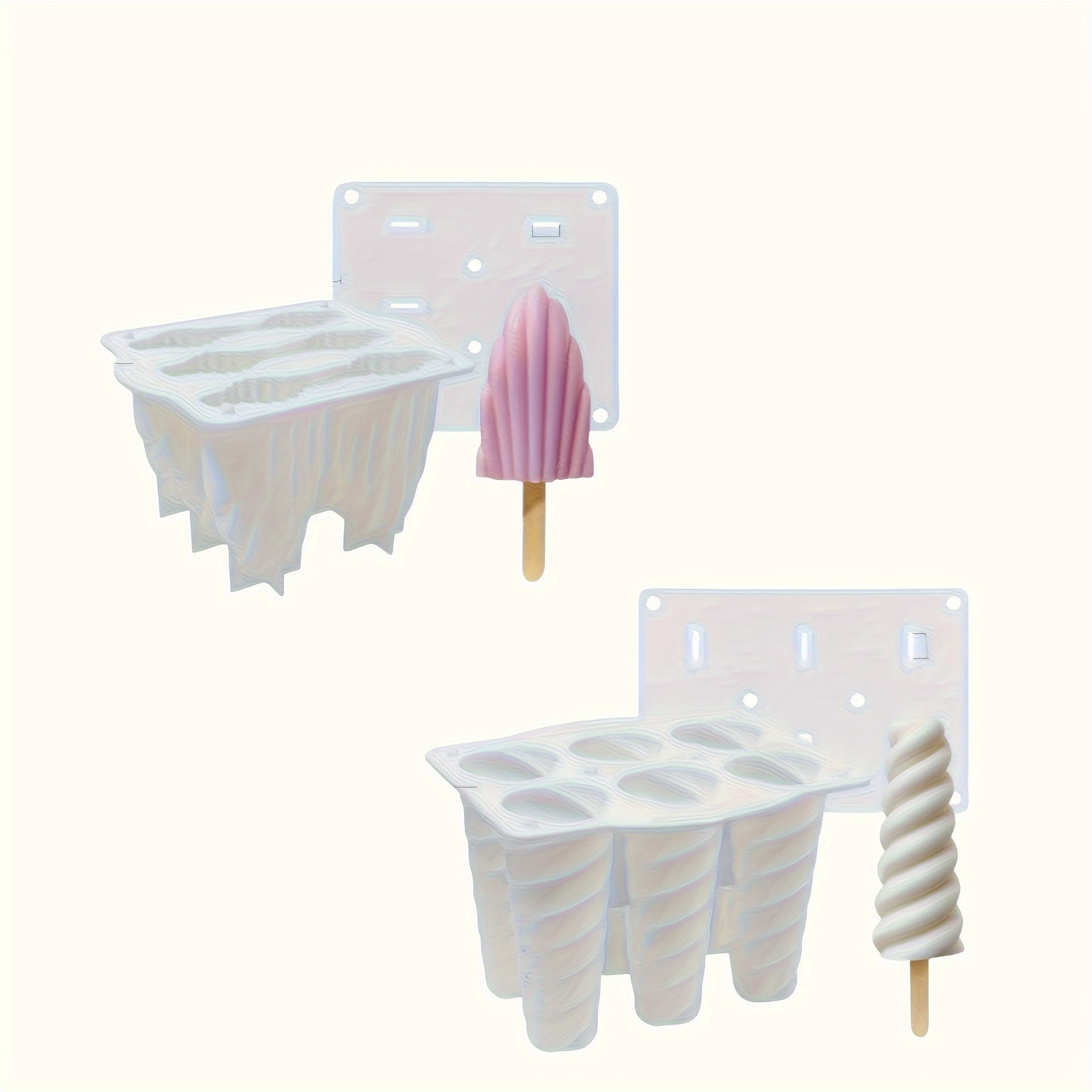 XIAOGZAHUOP Reusable and BPAFree 2Piece Silicone Popsicle Molds with