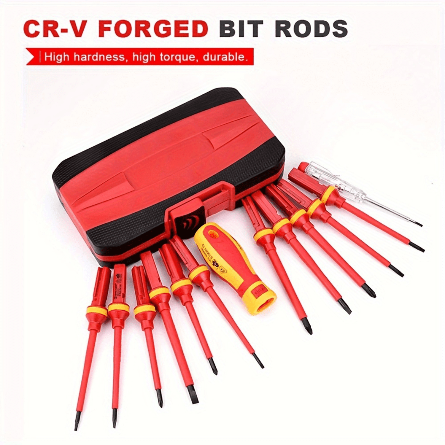XIAOGZHP Electrician Repair Kit - High-Quality 13pcs Changeable 1000V Insulated Screwdrivers Set with Plug-Pull Tip and Torx Bit - Essential Tool Set for Electrical Work