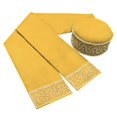 thumbnail image 1 of XIAOHUAGUA 2 Pcs African Black and Gold Embroidered Hatand Sash Scarf Kufi Hat Men Hats and Stole Sash for Black African History Men Accessory Cap, 1 of 2