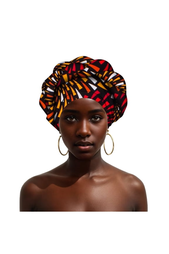 2pcs set African Turban Head Scarf for Women Hairwrap Jersey Headwrap Beanie Cap Hat Bonnet Headbands Headwear