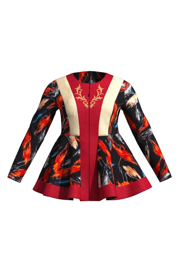 African Coat Tops for Women Dashiki Ankara Zipper Coat Batik Wax Printing Jacket Cotton Long Sleeve