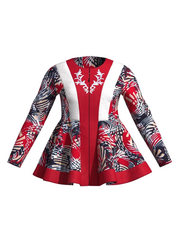 African Coat Tops for Women Dashiki Ankara Zipper Coat Batik Wax Printing Jacket Cotton Long Sleeve