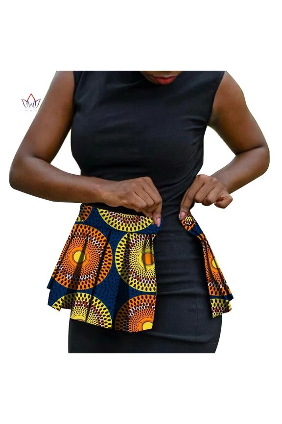 XIAOHUAGUA African Fabric Print Belt for Women Party Festival Dance Pleated Skirt Belts