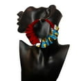 thumbnail image 1 of XIAOHUAGUA African Fabric Print Earring for Women Handmade Big Earrings, 1 of 4