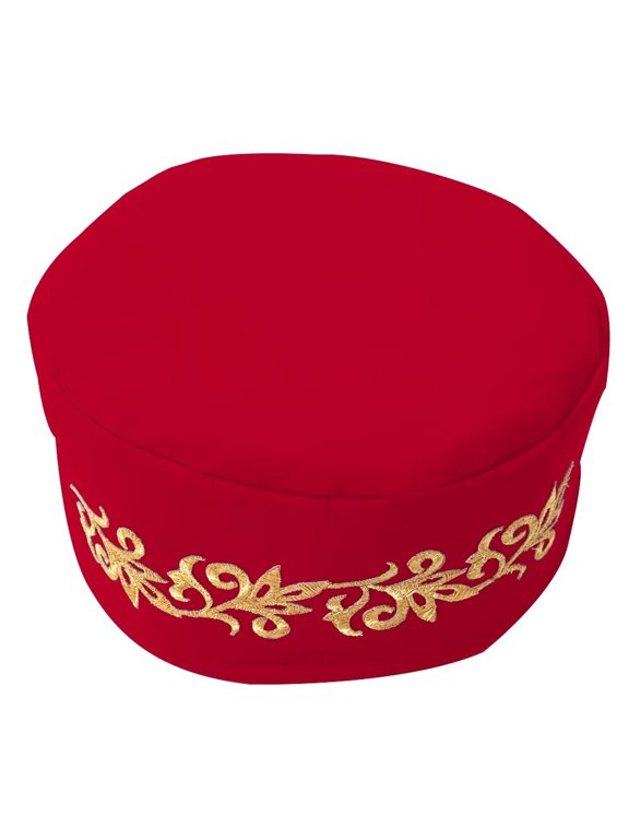 African Kufi Hat with Gold Embroidery Ankara Kufi Hats Men Hat Accessory Cap
