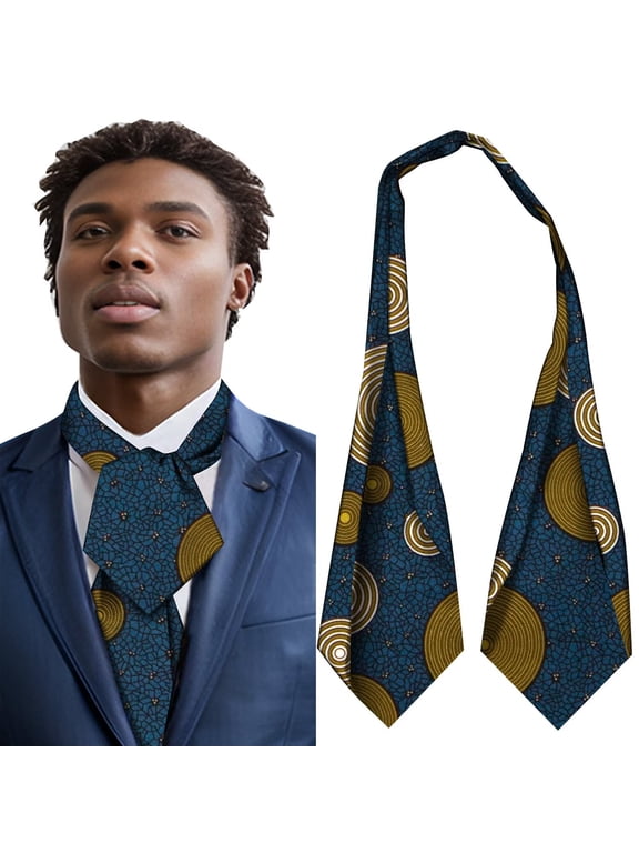 African Men Neck Tied Cravat Tie Kente Ascot Tie Formal Party Wedding Cravats