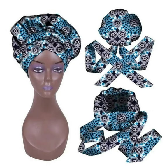 XIAOHUAGUA African Print Hair Bonnet Turbans Head Scarf Headwraps for Women Sleeping Ankara Hair Wrap Cap