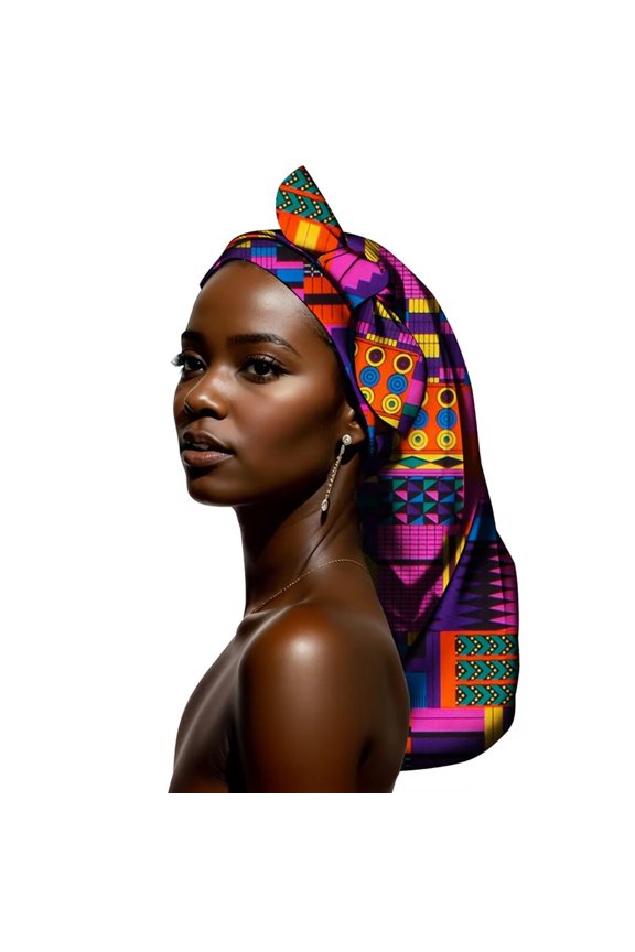 African Print Hair Bonnet Turbans Head Scarf Headwraps for Women Sleeping Ankara Scarf
