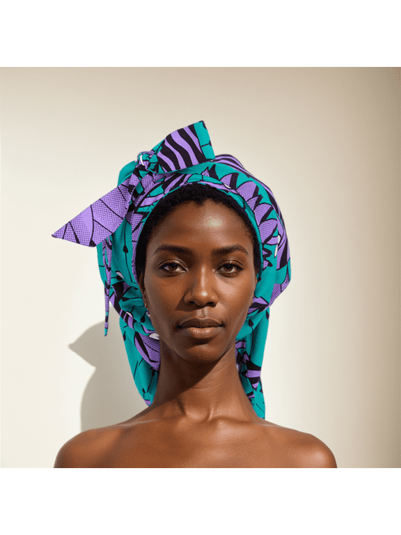 African Print Hair Bonnet Turbans Head Scarf Headwraps for Women Sleeping Ankara Scarf