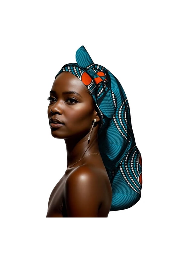 African Print Hair Bonnet Turbans Head Scarf Headwraps for Women Sleeping Ankara Scarf