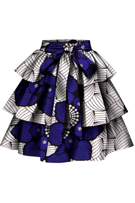 African Women Skirt Ankara Tradition Print Wax Patchwork Skirts Full Circle Skirt
