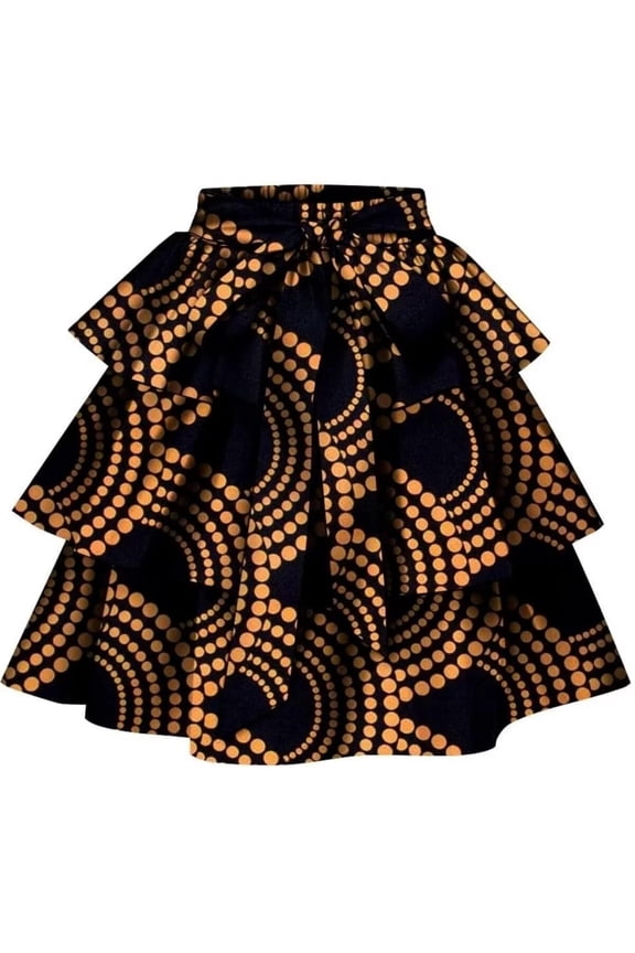 African Women Skirt Ankara Tradition Print Wax Patchwork Skirts Full Circle Skirt
