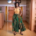 thumbnail image 1 of XIAOHUAGUA African Women Skirt with pocket and belt Elastic waist, 1 of 5