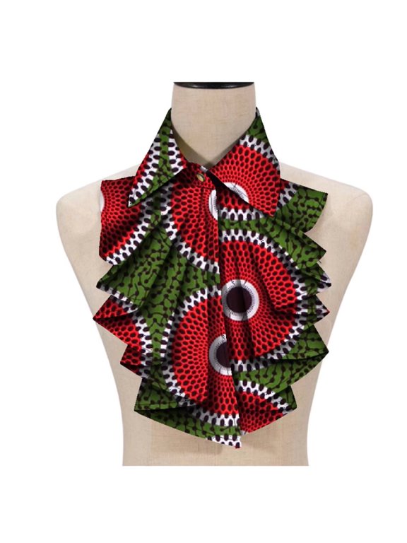 Fashion African Print Ankara Tie for Women Triangle Ankara Fabric Cravat Necklace Tie