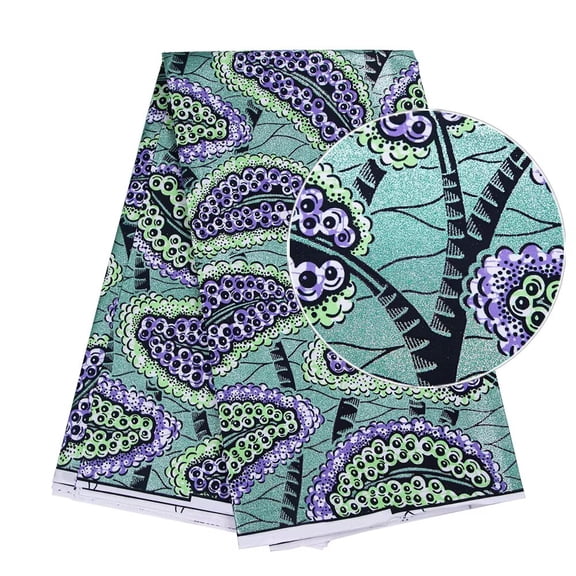 XIAOHUAGUA Shine 6 Yards/Pcs African Batik Fabric Ankara Wax Print Tribal Bronzing Gold Stamping Fabric Dashiki Polyester