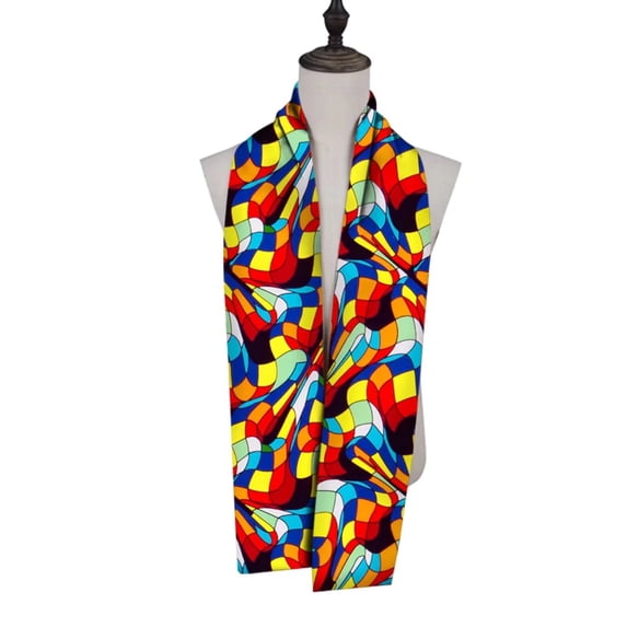 XIAOHUAGUA Traditional African Kente Scarf Print Unisex Tribal Scarf for Her Gift for Him