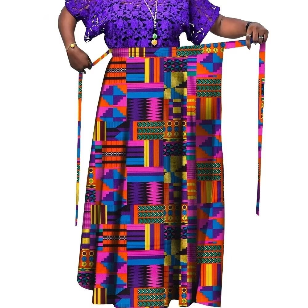 XIAOHUAGUA Women's African Print Short Dress - Crewneck, Ruffle Sleeves, Summer Casual Dress