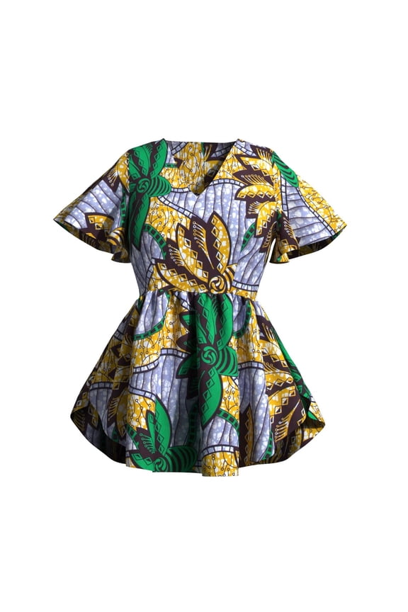 Women's African Print Blouse Ankara Tribal Top Kente Wax Tops African women shirt