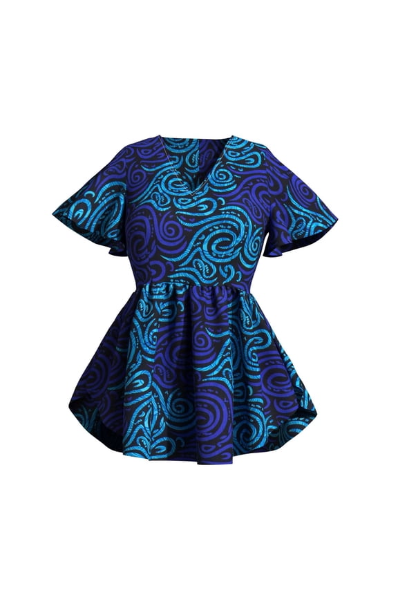 Women's African Print Blouse Ankara Tribal Top Kente Wax Tops African women shirt