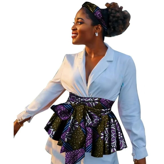 XIAOHUAGUA Wrap Women Skirts Africa Lady High Waist Pleated Short Skirt with Belt Asymmetrical Female Clothes