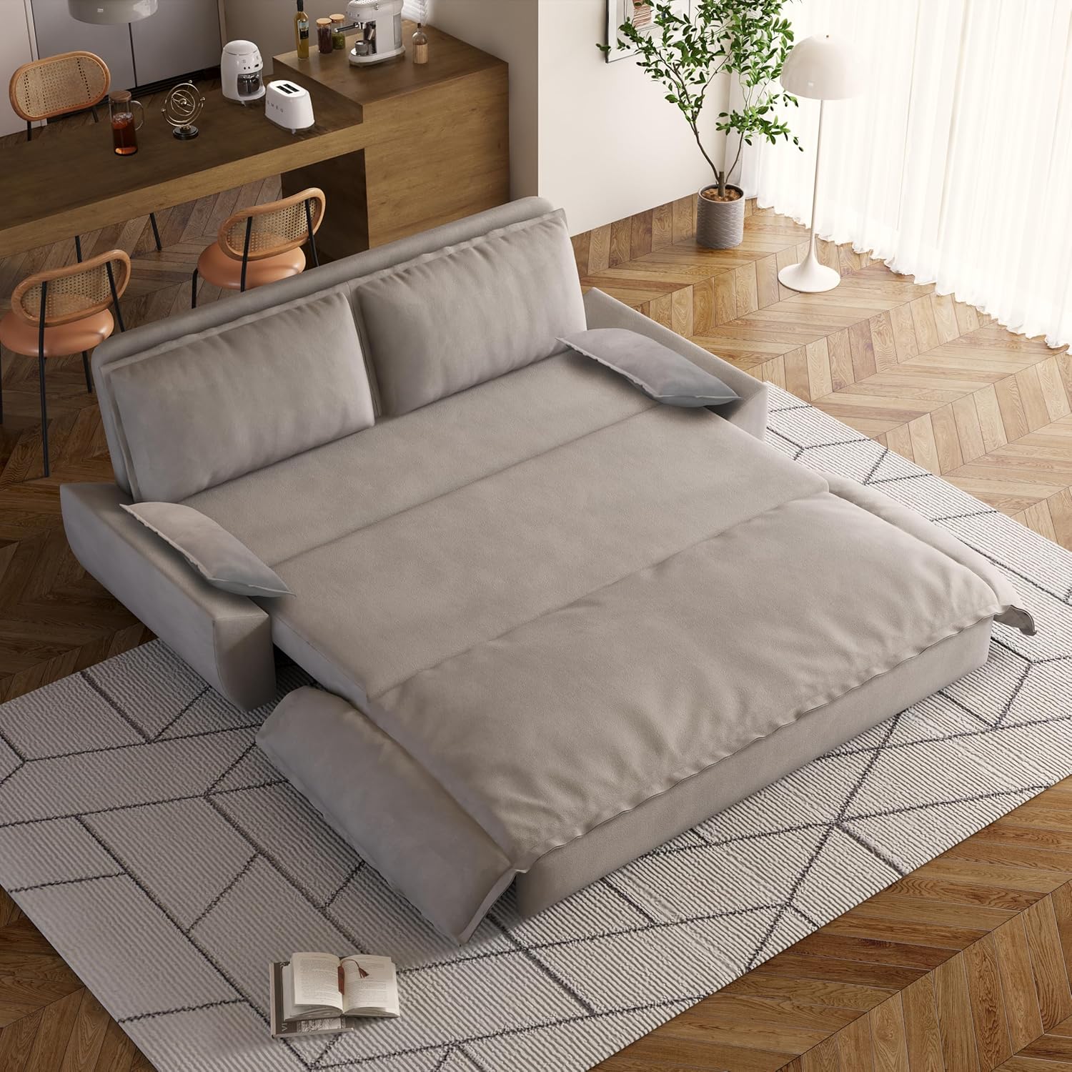 XIAOJIAWU 70.1" Oversized Convertible Sleeper Sofa Couch Bed Queen Size ...