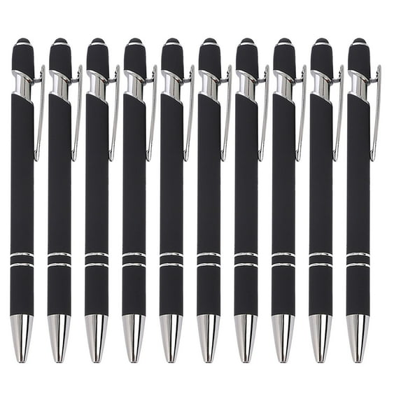 XIAOLE 10 Pieces Ballpoint Pens, Personalized Retractable Writing Pens, Pretty Metal Stylus Pen, Black Ink Medium Point 0.5 mm Gift Pens, Cute Pens Office Supplies for Women&Men