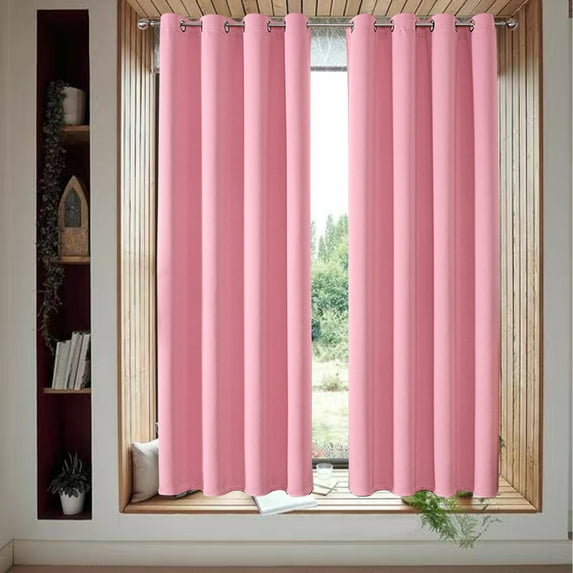 XIAOLE 100% Blackout Curtains 39x 51 Inch With Tiebacks Full Shade Window Drapes, Thermal Insulated Double Layer With Black Liner Grommet Top,For Bedroom Living Room,Set Of 2