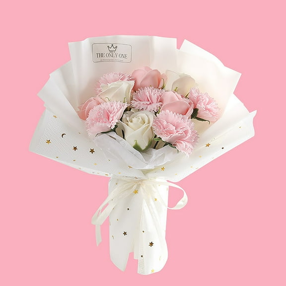 XIAOLE 11 Pieces Carnation Rose Flowers Mother'S Day Gift,Roses Carnation Artificial Flowers,Forever Rose With Gift Box,Flower Gifts For Her Mother'S Day Party Flowers,(White)