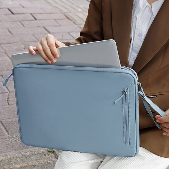 XIAOLE 14.1-15.4 Inch Tablet Carrying Case, Padded Travel Sleeve Bag Universal Double-Layer Storage Laptop And Tablet Bag, Wear-Resistant, Shockproof , Waterproof Computer Bag, Light Blue