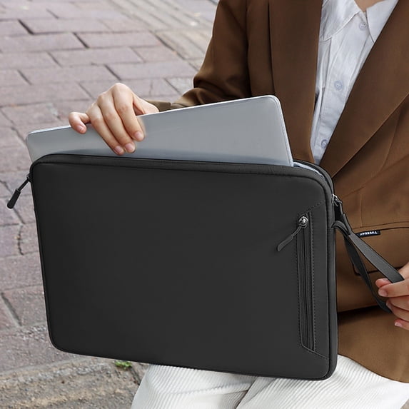 XIAOLE 14.1-15.4 Inch Tablet Carrying Case, Padded Travel Sleeve Bag Universal Double-Layer Storage Laptop And Tablet Bag, Wear-Resistant, Shockproof , Waterproof Computer Bag, Black