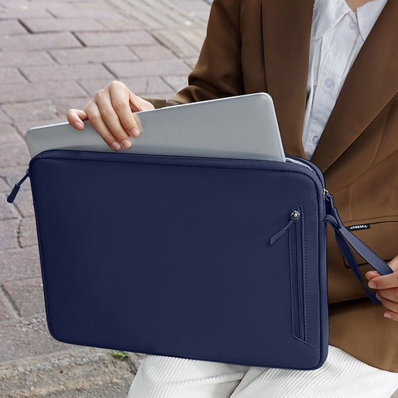 XIAOLE 14.1-15.4 Inch Tablet Carrying Case, Padded Travel Sleeve Bag Universal Double-Layer Storage Laptop And Tablet Bag, Wear-Resistant, Shockproof , Waterproof Computer Bag, Blue