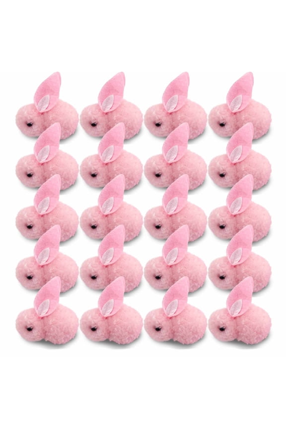 XIAOLE 20 Pcs Mini Plush Easter Bunny Animals Ornament, Miniature Stuffed Rabbit, Soft Tiny Stuffed Animals Easter Bunnies Plush Rabbit For Easter Decorations, Diy Hair Clips