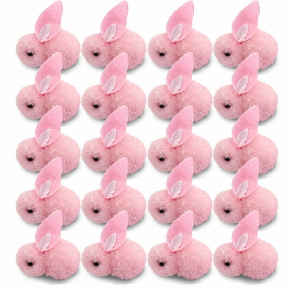 XIAOLE 20 Pcs Mini Plush Easter Bunny Animals Ornament, Miniature Stuffed Rabbit, Soft Tiny Stuffed Animals Easter Bunnies Plush Rabbit For Easter Decorations, Diy Hair Clips