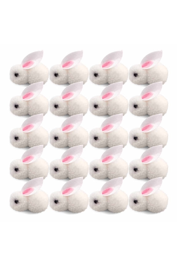 XIAOLE 20 Pcs Mini Plush Easter Bunny Animals Ornament, Miniature Stuffed Rabbit, Soft Tiny Stuffed Animals Easter Bunnies Plush Rabbit For Easter Decorations, Diy Hair Clips