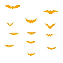 XIAOLE 24 Pack Halloween Bats Wall Decor, Lighted 3d Bat Stickers For Halloween Party, Luminous Bats Hanging Flags, Bedroom Window Decorations, Indoor And Outdoor Home Decor, Yellow