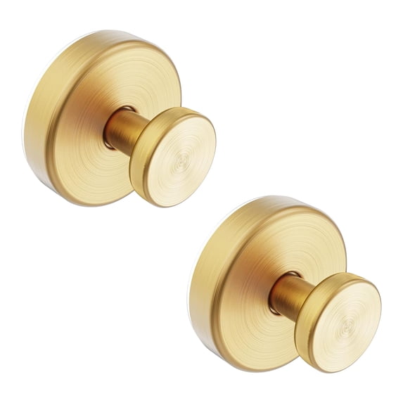 XIAOLE 2pcs Luxe Hold No-Drill Hooks, New Stainless Steel Waterproof Suction Cup Hooks, Suction Cup Hooks For Shower, Bathroom, Hanging Towels, Mounting On Glass Shower Doors, Gold
