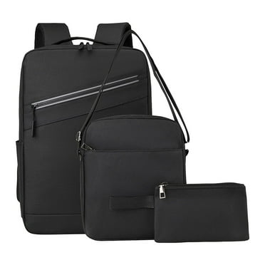 XIAOLE 3 PCS Backpack Set for Women Men, 16.1 inch Laptop Back Pack for High School and College Students with USB Charging Port, Large Computer Bookbag (Include Shoulder Bag and Handbags )