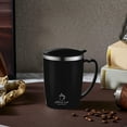 thumbnail image 1 of XIAOLE 304 Stainless Steel Coffee Mug With Lid ,Double Thermal Insulation Outdoor Portable Comfortable Handle Heat And Cold Available Temperature Control Coffee Mug , 14 Oz Cup, Black, 1 of 7