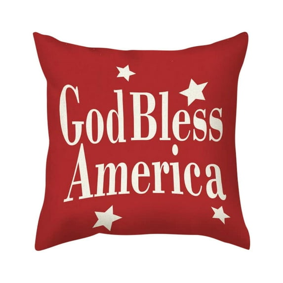 XIAOLE 4th Of July Decorations Pillowcovers 18"X18",Independence Day Memorial Patriotic Freedom Stars Stripes Cushion Case,For Couch Bed Home Outdoor Car Pillowcovers,( Red/Stripes)