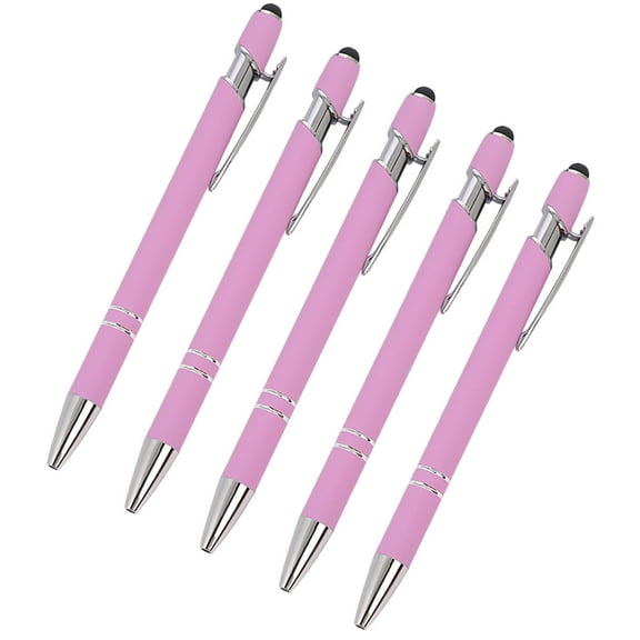 XIAOLE 5 Pieces Ballpoint Pens, Personalized Retractable Writing Pens, Pretty Metal Stylus Pen, Black Ink Medium Point 0.5 mm Gift Pens, Cute Pens Office Supplies for Women&Men