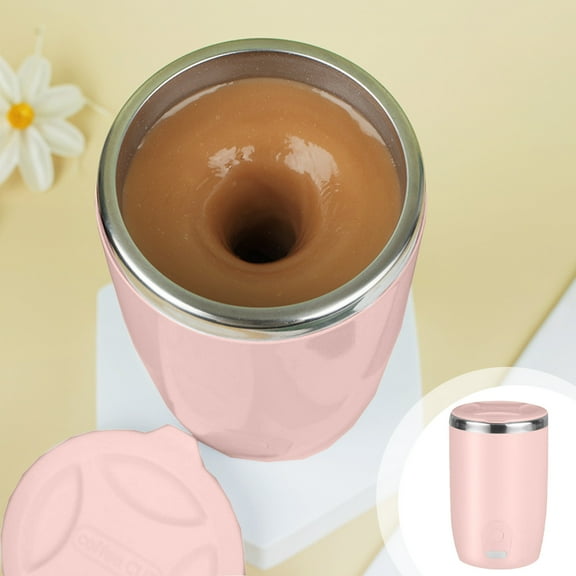XIAOLE Automatic Magnetic Stirring Coffee Cup, 400ml Auto Self Stirring Coffee Mug Stainless Steel Cup Electric Smart Mug, Rotating Office Travel Mixing Cup For Hot Chocolate Cocoa Milk Latte